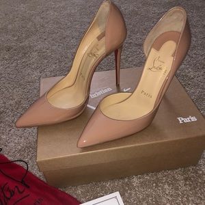 Christian Louboutin Iriza 100mm Patent Nude (38)